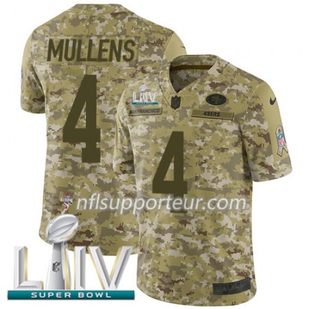 Maillot Homme San Francisco 49ers Nick Mullens 4 Nike 2018 Salute To Service 2020 Super Bowl LIV